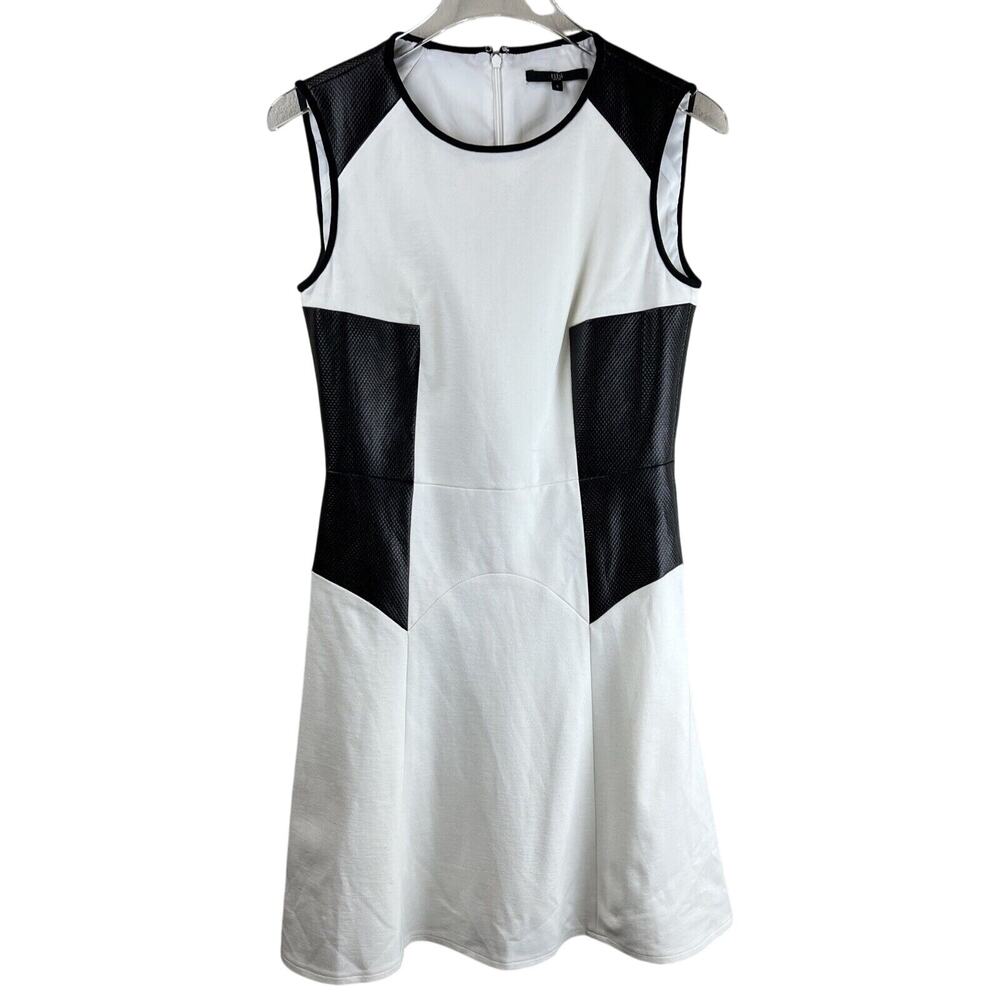 Tibi Dress Women 6 Color Block Ponte Black White Career Work Classic Mod Bold